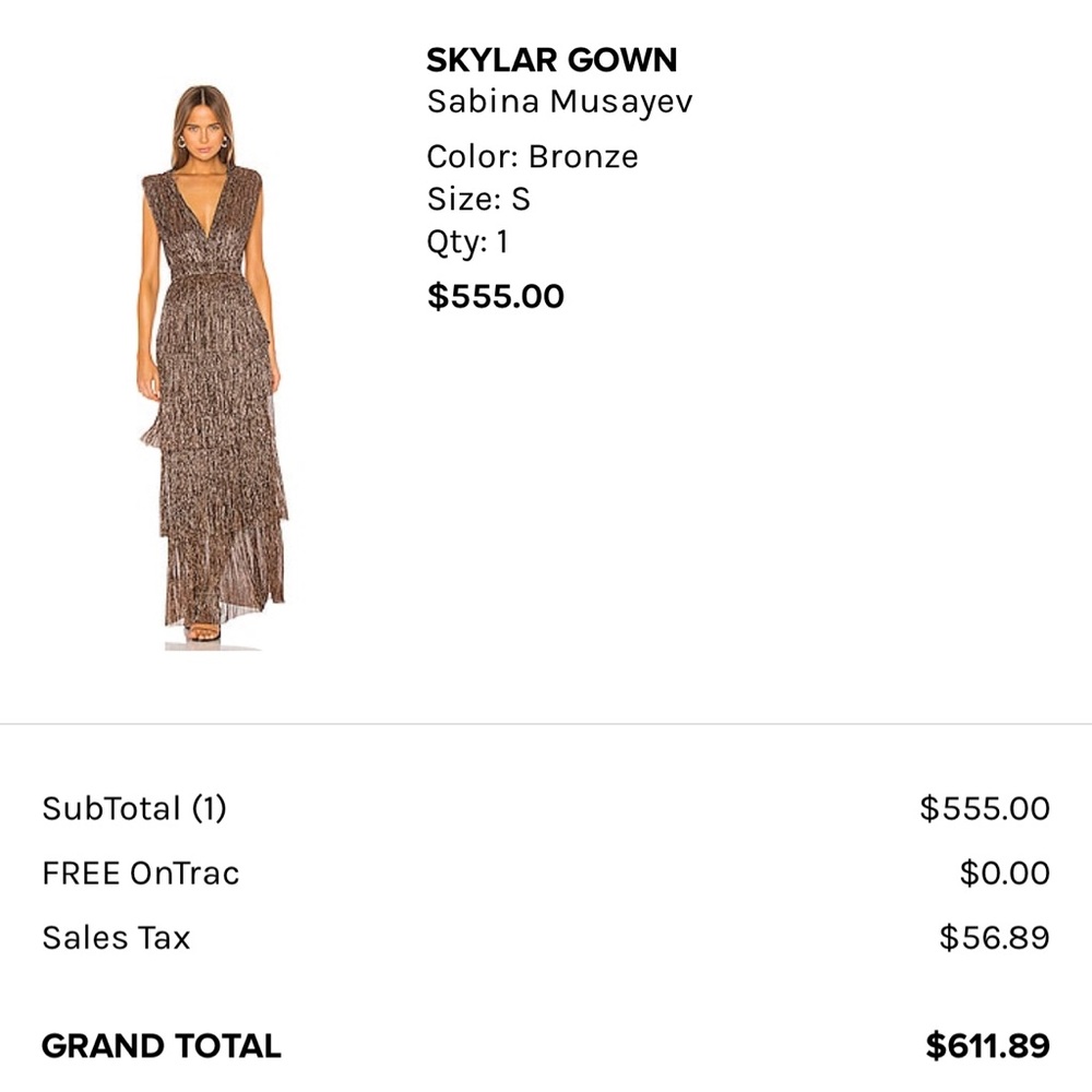 gorgeous dress worn only twice . Very clean,  missing  shoulder pads and belt.